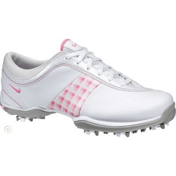 Nike Golf Shoes - NIKE Women's Golf Shoe Air Ace 9.5 White Pink Gingham Good Condition Worn 1X